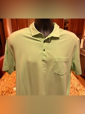 Peter Millar men’s pocket polo. Sharp green. Large